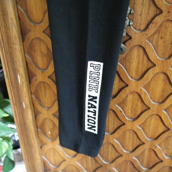 PINK Victoria's Secret 'PINK NATION' Wordmark Yoga Leggings - Black, Size XS - Picture 7 of 15
